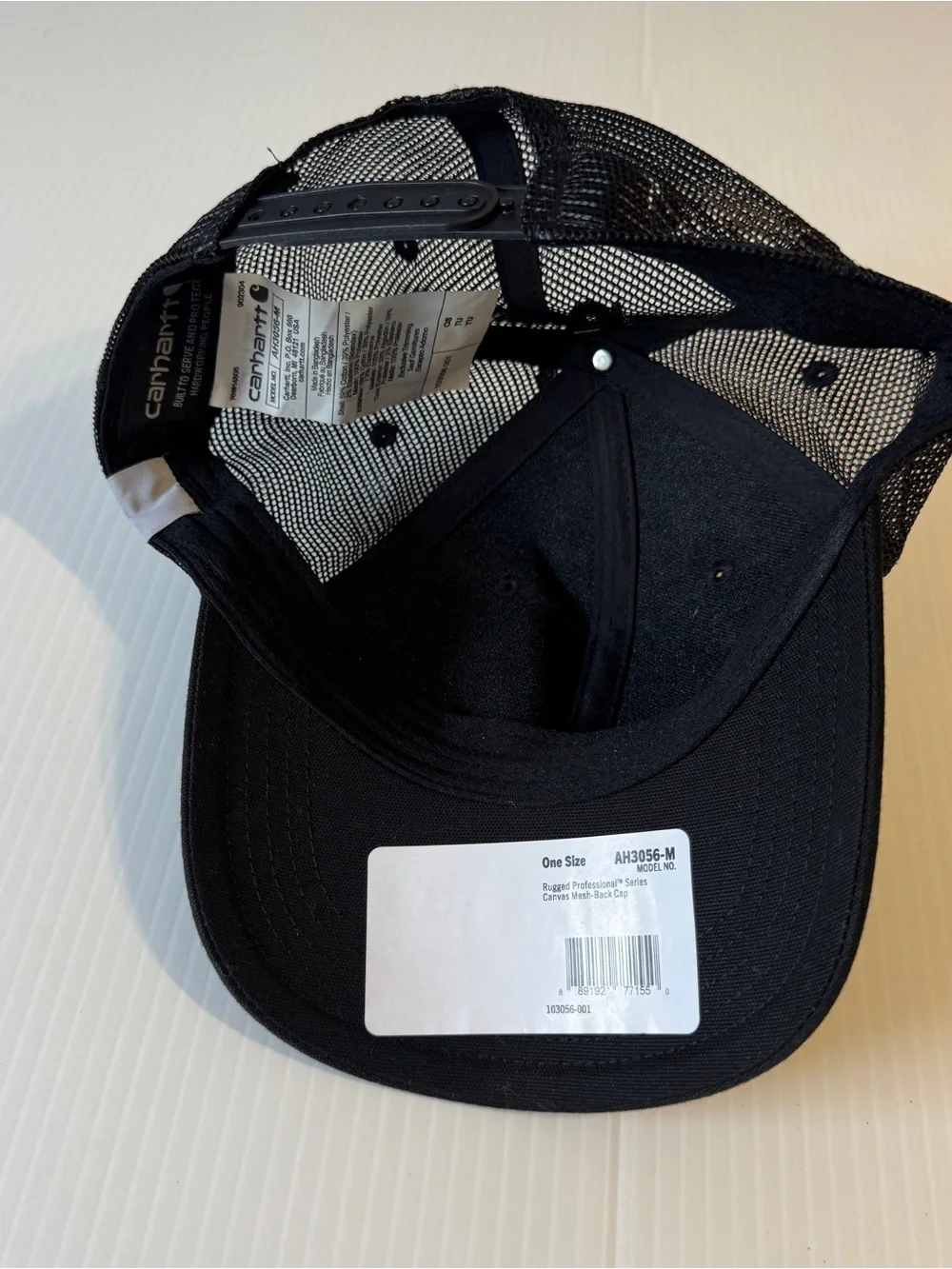 NWT Carhartt Force Black Mesh Trucker Hat Cap Snapback Rugged Workwear OSFA